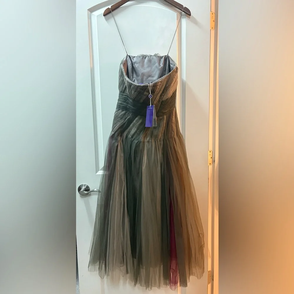 Ralph Lauren Collection Purple Label Tulle Strapless Evening Dress Formal Midi 6 - Picture 4 of 16